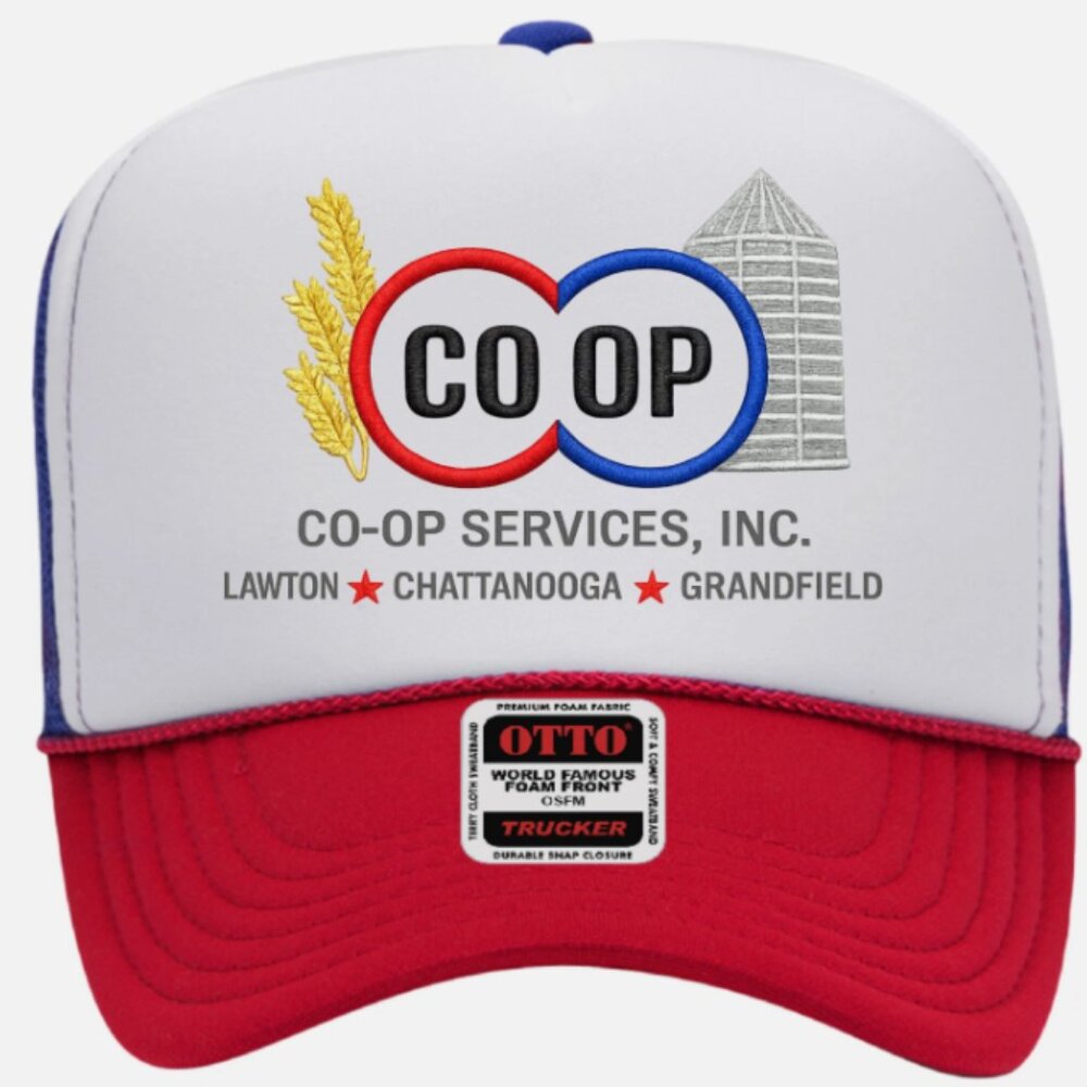 Share Red,White,Blue Co-Op Services Inc Otto Mesh Snap Back Hat Cap